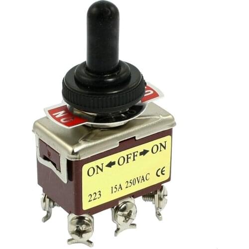 Top quality AC 250V 15A 6 Pin DPDT On/Off/On 3 Position Mini Toggle Switch