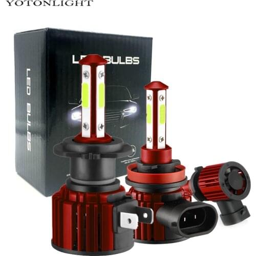 YOTONLIGHT 2Pcs H7 H11 Led Headlight Bulb Led H8 Hb3 Hb4 9005 9006 H10 50w 8000lm Car Lamp H9 Auto Fog Light 4 Sides 6000k 8000k