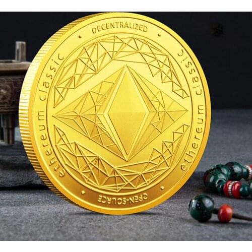 Ethereum Coin Commemorative Coin Collection Virtual Ether Bitcoin ETH Gold Silve