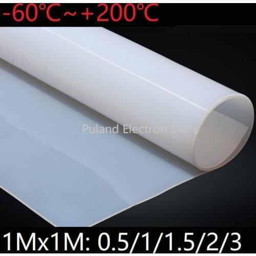 1M*1M*0.5mm Silicone Rubber Sheet Cushion Sealing Film Plate Mat Square Flat Gasket Heat Resist Milky White