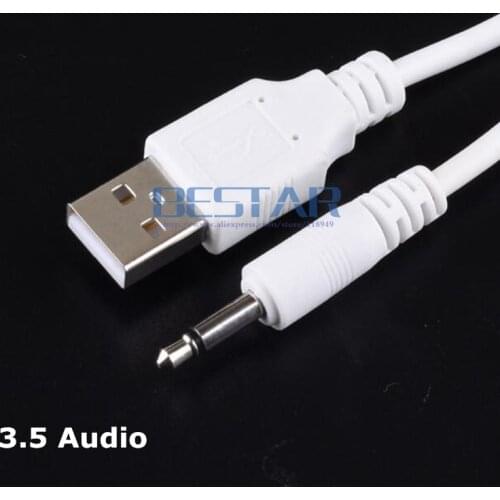 1m USB Jack Aux 3.5mm Mono Audio cable USB 3.5 mm jack 3.5 USB 2.0 to DC3.5mm 2A charging power cable 3FT
