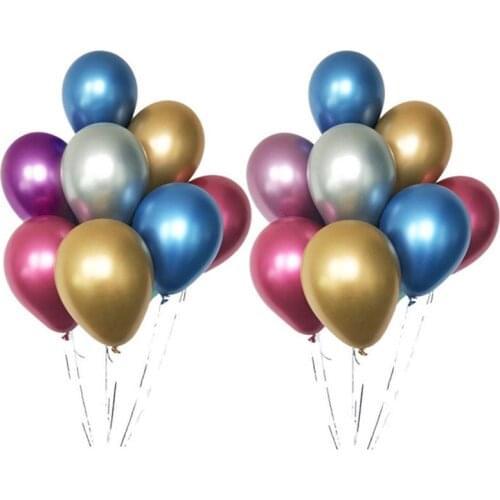 30/50/100pcs 12inch Chrome Latex Balloons Wedding Party Decor Globos Metalicos Thick Pearl Metallic Latex Ballon Helium Supplies