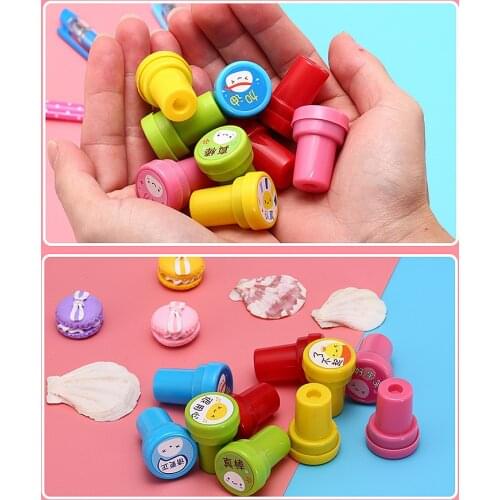 10pcs/lot childrens seal cartoon cute dinosaur animal kindergarten reward kids toys encouragement gift stamp teacher comment