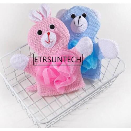 100pcs Portable Shower Gloves Remove Dead Skin Comfort Shower Bath Gloves Cartoon Shape Bathroom Products