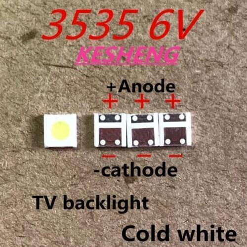 100PCS 2W 6V 3535 TV Backlight LED SMD Diodes Cool White LCD TV Backlight Televisao TV Backlit Diod Lamp Repair Application