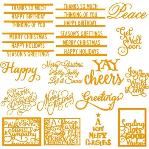 29 Various English Words Metal Die Cutting Dies For DIY Scrapbooking Embossing Paper Cards Making Decorative Crafts New 2018