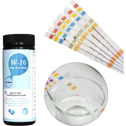 50 Pcs Tub Water Quality 14-In-1 Swimming Pool Test Paper Residual Chlorine PH Value Alkalinity Hardness Test Strip Pool Tester