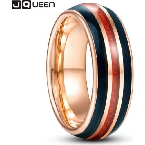8mm Electric Gold Inlaid Black Guitar Strings Red Carbon Fiber Dome Tungsten Carbide Ring Mens Fashion Wedding Jewelry Gift