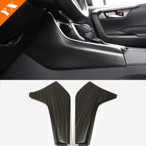 For Toyota RAV4 2019-2021 Accessories Car front water cup holder gear shift Armrest panel ABS Carbon/Matte/Wood Grain/Red Trim