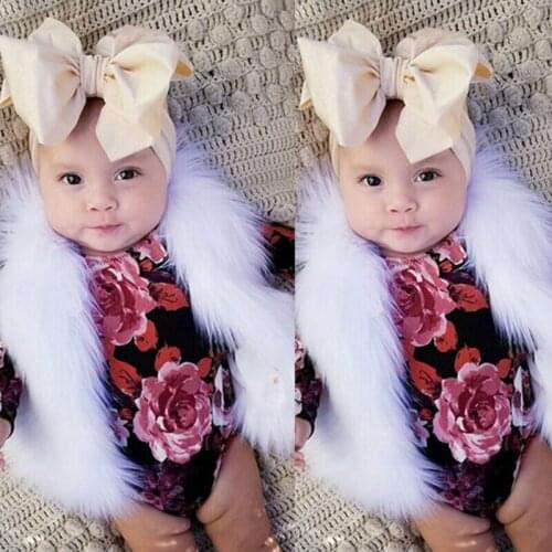 Free shipping Baby Kids Girl Winter Warm Faux Fur Vest Waistcoat Outerwear Coat Jacket 0-5T