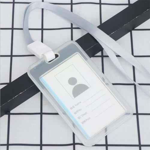Transparent Retractable Card Holder Girl Student Clear ID Card Pass Cover With Ring Women Badge Card Case New