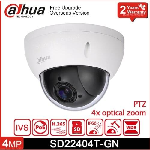 SD22404T-GN 4MP 4x PTZ Network Camera H.265 POE Vandal-proof Web Camera IP66 IVS SD Card Slot IP Camera Replace SD22204T-GN