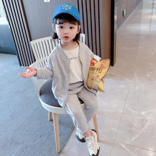 Kids Sport Clothes Girls Letter Jacket + Pants Girls Clothing Spring Autumn Clothes For Girls Casual Style Childrens Clothing