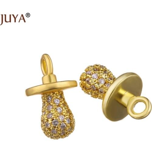 Baby Nipple Charms for jewelry making micro pave shiny cubic zirconia rhinestone small charms for making jewelry accessories