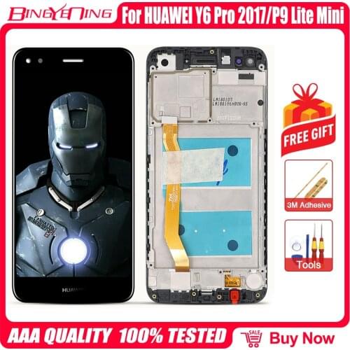 For Huawei P9 lite mini LCD DIsplay + Y6 Pro 2017 lcd Touch Screen Digitizer Assembly With Frame