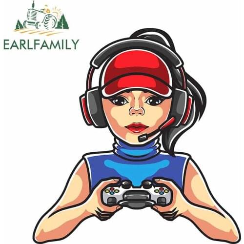 EARLFAMILY 13cm x 12.2cm for Game Girl Car Styling Stickers Windshield Decal 3D Custom Printing Creative For JDM SUV RV