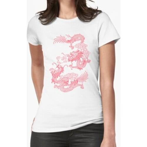 Copia De Red Asian Dragons T-Shirt Print Top