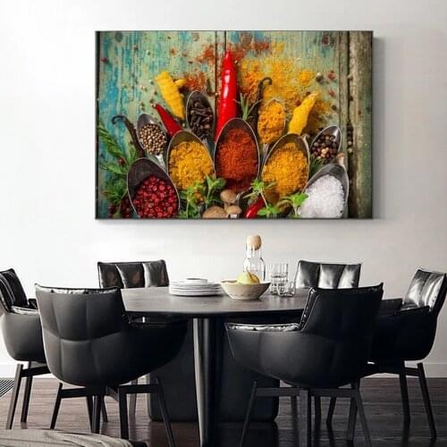 Food and Spices Canvas Painting Modern Prints and Posters Cuadros Wall Art Pictures for Kitchen Restaurant Home Decor Unframed