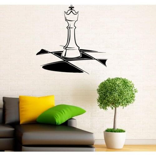 International Chess Wall Decal Strategy Game Pieces Board Vinyl Stickers Living Room Office Interior Decor Art Wallpaper Q920