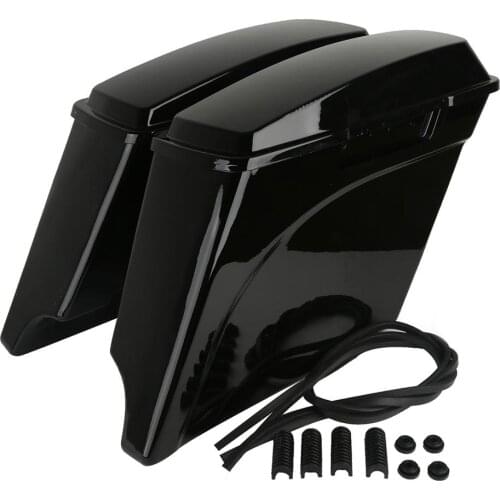 Motorcycle 5" Stretched Extended Hard Saddlebags For Harley Touring Electra Glide Road King Street Glide Road Glide 1993-2013