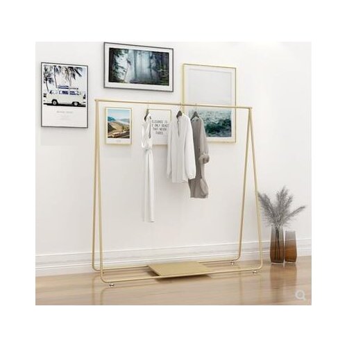 Nano gold clothing store hanger display rack mens and womens clothing rack floor type Nakajima front side rack Tiranya hot
