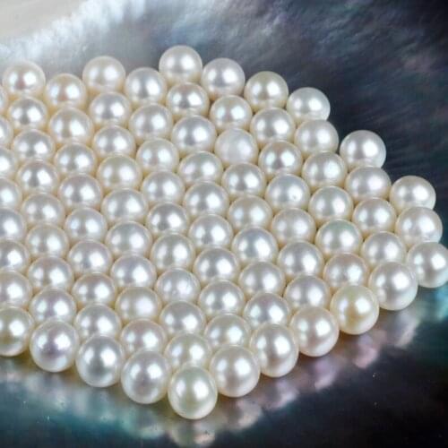 ZHIXI Natural Round Diy Beads For Jewelry Making Handmade Natural Freshwater Pearl Loose Beads Fholesale Fine Earrings Pendant