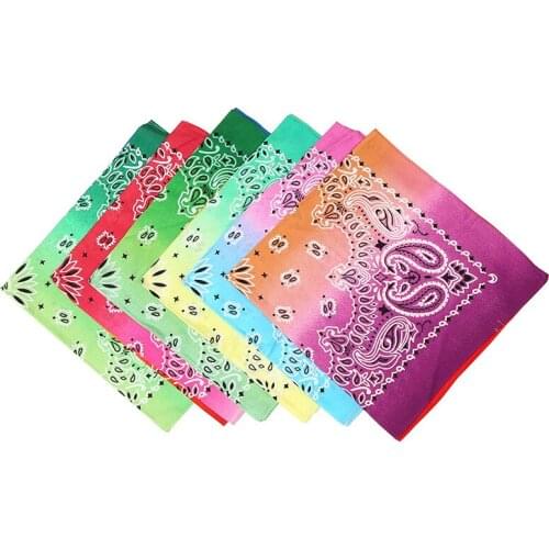 New Hip Hop Cotton Multicolor Tie Dye Paisley Bandanas Scarf Neckerchief Headwear Headscarf Wristband Bandana Mens Womens