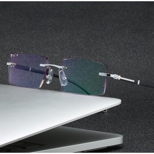 ZIROSAT 58065 Men Alloy Titanium Rimless Glasses Frame Male Square Ultralight Man Frameless Myopia Optical Frames Eyewear