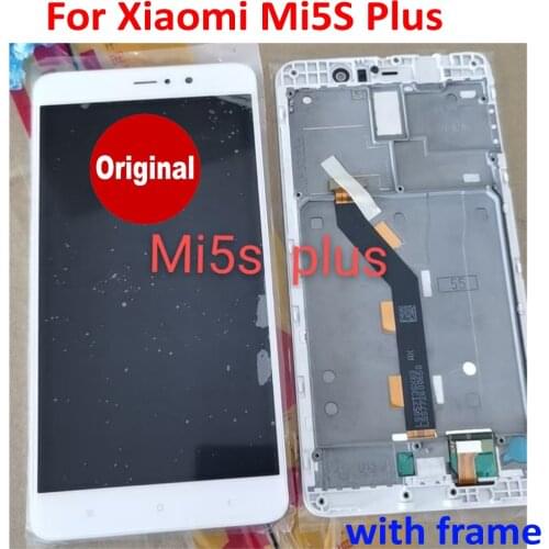 Original 10 Point Touch Screen Digitizer Glass Sensor LCD For Xiaomi Mi5S Plus Mi 5S Plus Display Assembly + Frame Pantalla