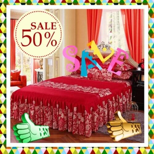 Hot sale thick bed skirt with bedspread sheet, non-slip bed sheet protective cover single piece without pillowcase