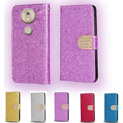 For Moto G7 Play EU Luxury Glitter Diamond Flip Leather Wallet Phone Case For Motorola Moto G7 Power EU Phone cover card slot