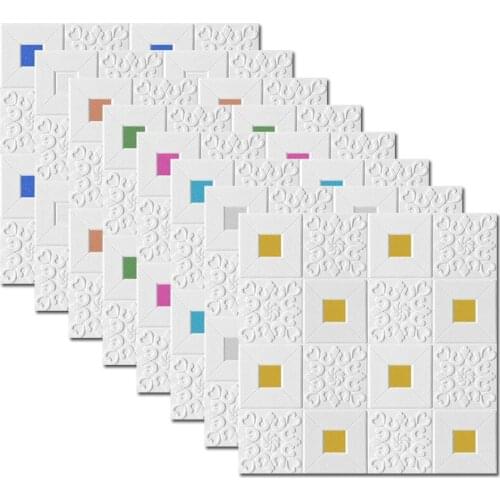 Self Adhesive Wallpaper Roof Wall Sticker 3D Stereo Ceiling Foam Sticker Panel Living Room Home House Decor Bedroom TV Kid