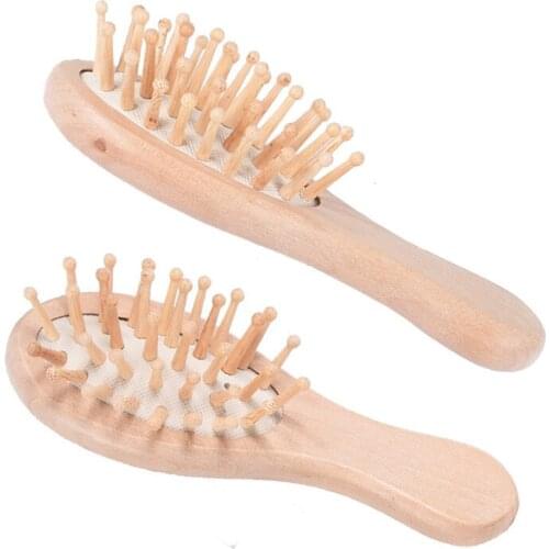 New Baby Care Pure Natural Wool Baby Wooden Brush Comb Brush Baby Hair Brush Newborn Hair Brush Infant Comb Head Massager Brush