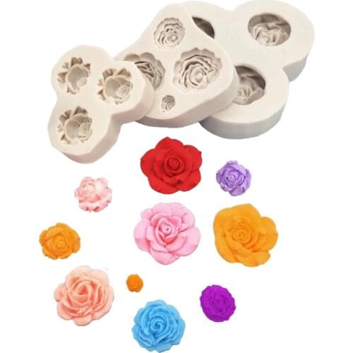 3D Tulip Rose Shapes Silicone Mold Fondant Cake Chocolate Candy Decorating Tools