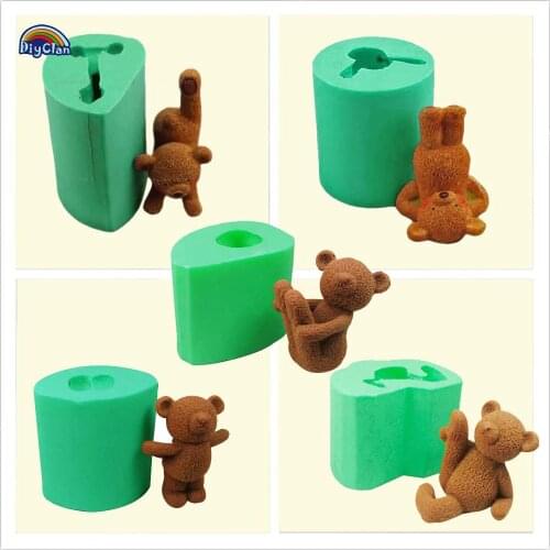 New DIY silicone molds for cake pudding jelly dessert chocolate mould bear glue likang transparent soap mold S0219XM25