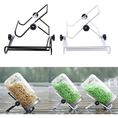 Stainless Steel Sprouting Stands Foldable Sprouter Black Non-slip Scaffolds for Mason Jar Lid/iPad Tablet Phone Stand