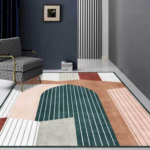 Morandi Style Living Room Area Rugs Modern Geometric Blue Green Brown Orange Home Decor Floor Mat Bedroom Kitchen Hallway Carpet