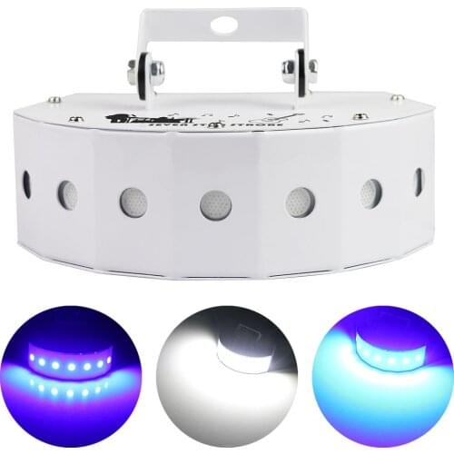 LED 7X15W White DJ Disco Strobe Light Sound Flash Party Wedding Holiday Stage Lighting Effect COB Strobe Stage Effect Lighting