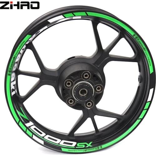 For Kawasaki z1000sx Z1000SX Motorcycle Reflective Wheel Rim Stripe Decal Sticker Front Rear Decal Full Set