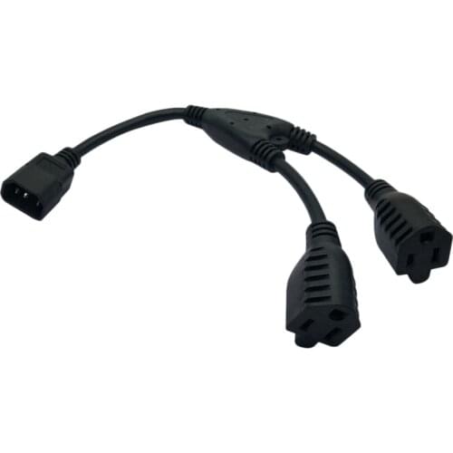 HOT-Power Extension Cord, C14 to 2X5-15R American Power Conversion Cord for Laptops, Electric Kettles, Etc(0.)