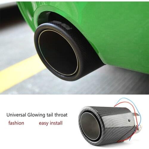 Universal Carbon Fiber Light-emitting Tip Pipe With High Temperature Resistant LED Lamp Refitting Modified Single Outlet Exhaust
