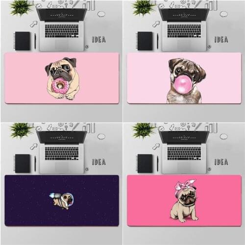 Maiya Top Quality Animal Cute Pug Dog Locking Edge Mouse Pad Game Free Shipping Large Mouse Pad Keyboards Mat