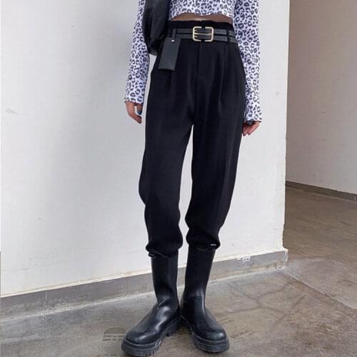 Women Pants Autumn Pants Womens Loose High Waist Straight Harem Casual Suit Pants Pantalones De Mujer