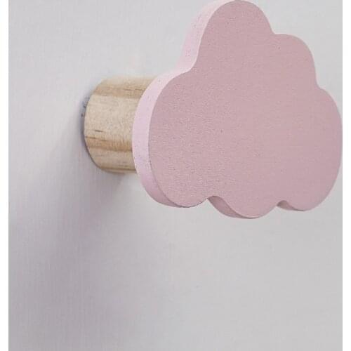 1PC Popular Rabbit/Cloud Wall-mounted Hooks DIY Wooden Hanger Wall Decoration Kids Room Supplies Door Hook Bathroom Accessories