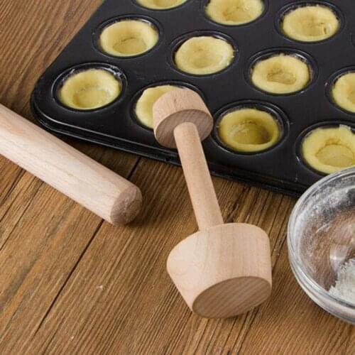1 Pcs Portable Wooden Egg Tart Tamper Double Side Pastry Egg Tart Pusher Eggtart Mold Kitchen Baking Tools Cocina Home