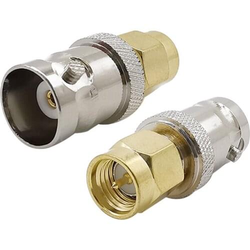 2Pcs SMA Male Plug to BNC Female Jack RF Coax Coaxial Adapter M/F Radio Antenna Connector Converter for Antennas Broadcast Radio