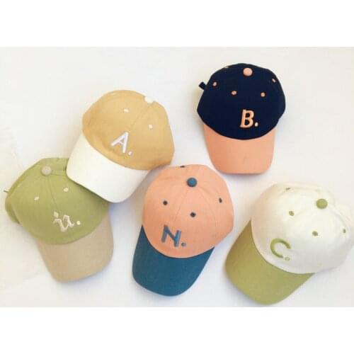 Embroidered Letter Toddler Baby Baseball Caps For Boys Girls Spring Summer Outdoor Sun Hats Adjustable Kids Visors Unisex Bonnet