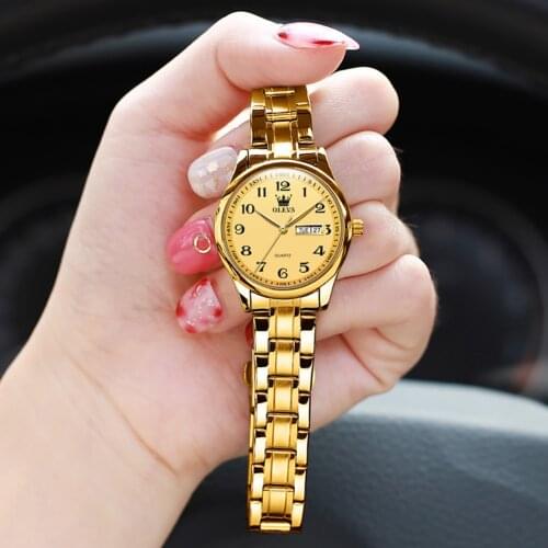 Luxury Brand Women Watches Quartz Wrist Watch Gold Date Stainless Steel Waterproof Ladies Fashion Bracelet Gift Set montre femme