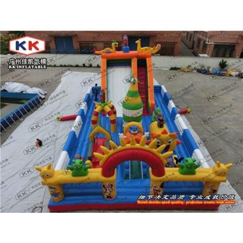 Children outdoor big inflatable fun city pvc material inflatable fun park for sale