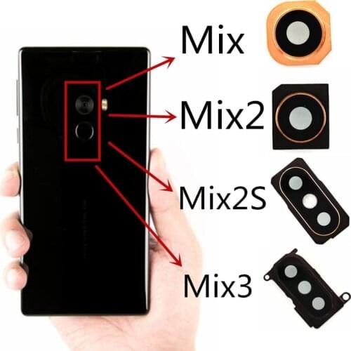FOR Xiaomi Mi Mix miX2 mix3 rear back camera glass lens With frame replacement parts with adhesive sticker